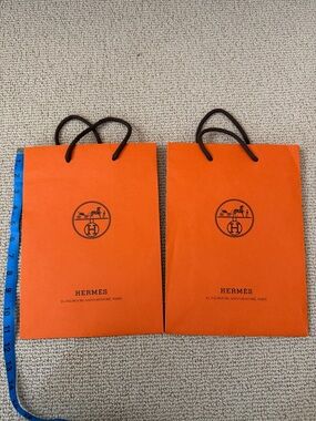 2 Like New Medium Hermes Paper Shopping Bag